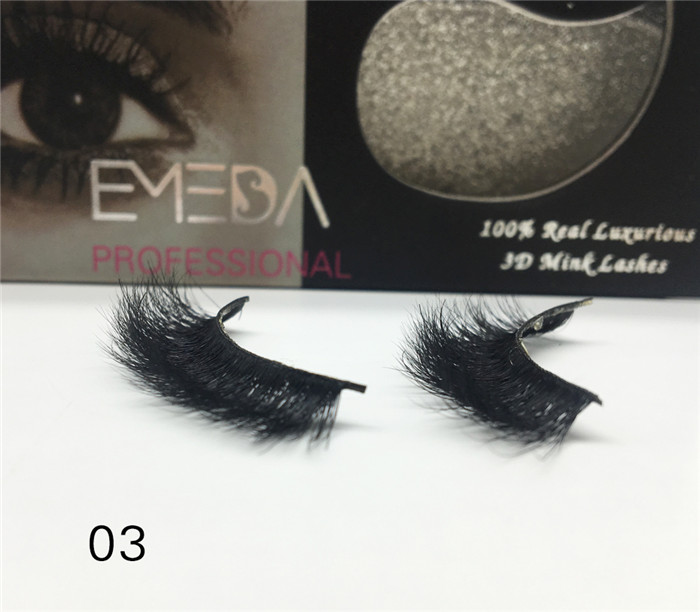 Invisible band mink eyelashes 3D mink lashes J53